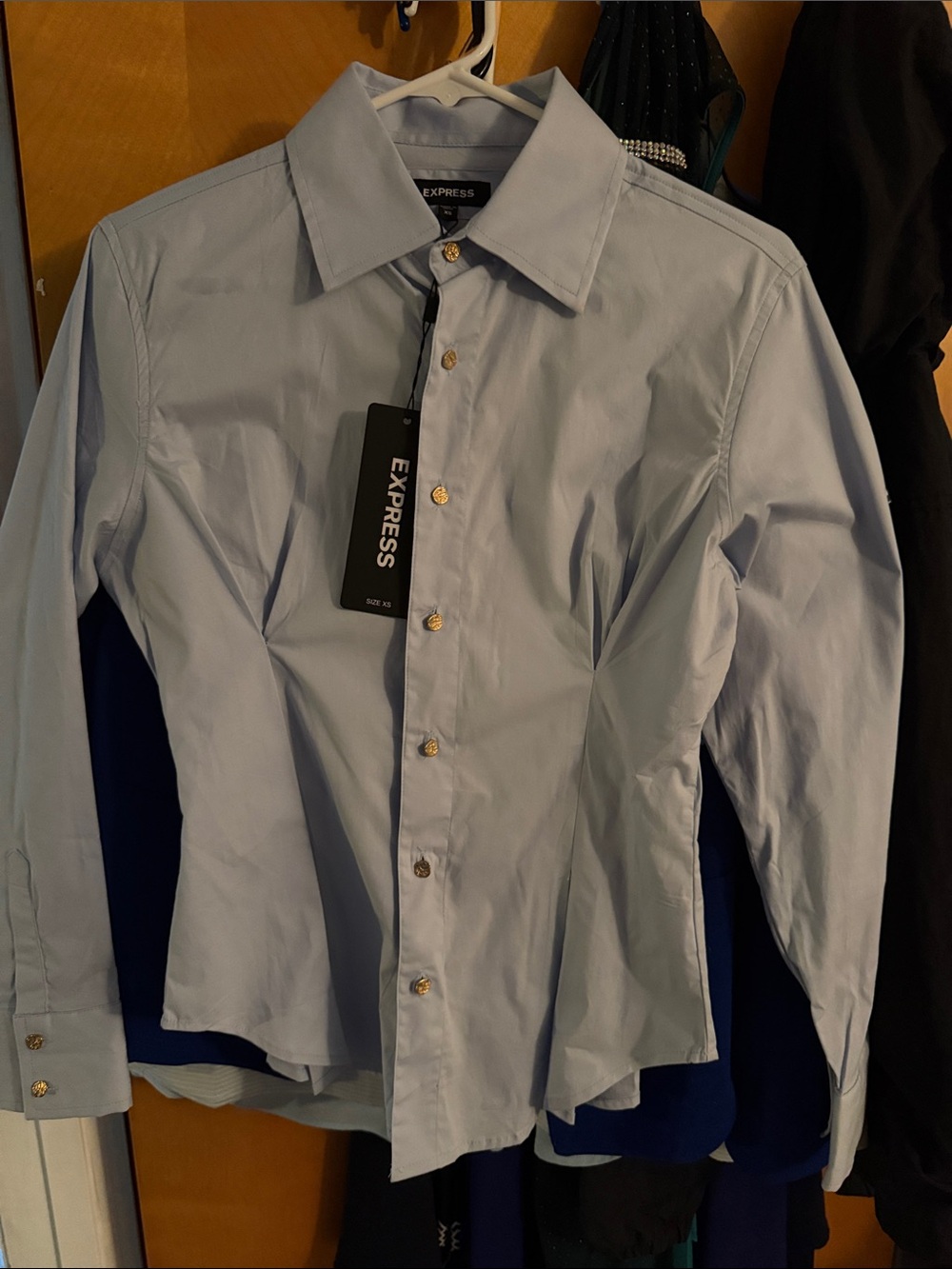 Express Light Blue Button-Front Women’s Shirt *NWT*